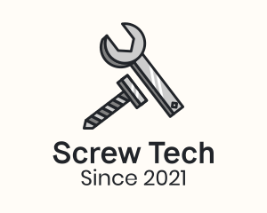 Metallic Screw Wrench logo design