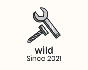 Labourer - Metallic Screw Wrench logo design