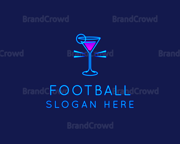 Neon Cocktail Drink Logo