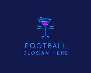 Nightclub - Neon Cocktail Drink logo design