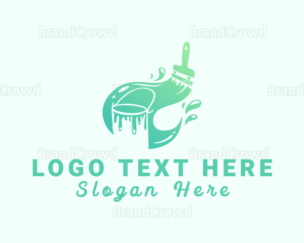 Paint Brush Bucket Logo