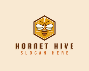 Hornet - Bee Hive Honey logo design