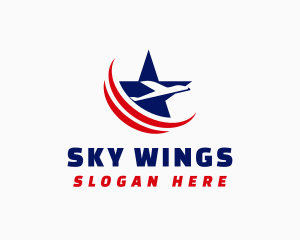 Star Airplane Aviation logo design