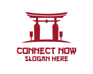 Meetup - Asian Temple Wine logo design