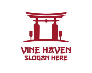 Asian Temple Wine logo design