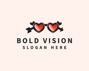 Heart Love Eyeglasses logo design