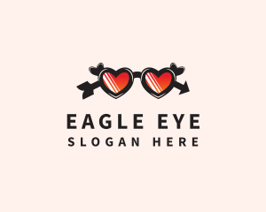 Heart Love Eyeglasses logo design