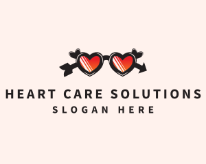 Heart Love Eyeglasses logo design