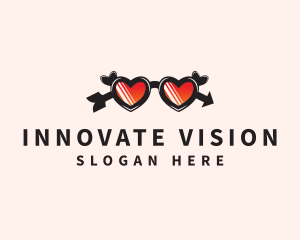 Heart Love Eyeglasses logo design