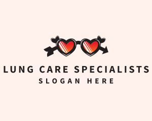 Heart Love Eyeglasses logo design