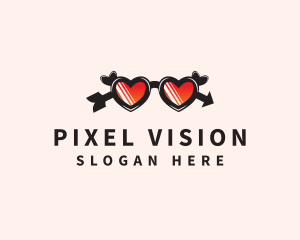 Heart Love Eyeglasses logo design