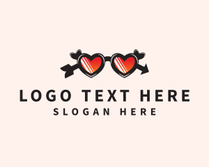 Engagement - Heart Love Eyeglasses logo design