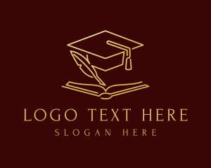 Writer - Gold University Graduate logo design