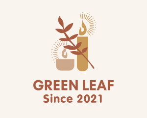 Leaf Pillar Candle logo design