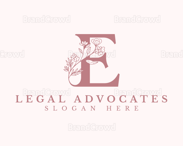 Elegant Floral Letter E Logo