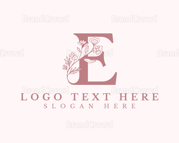 Elegant Floral Letter E Logo