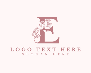 Salon - Elegant Floral Letter E logo design