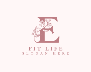 Elegant Floral Letter E Logo