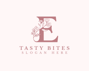 Elegant Floral Letter E Logo