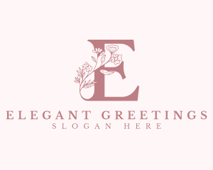 Elegant Floral Letter E logo design