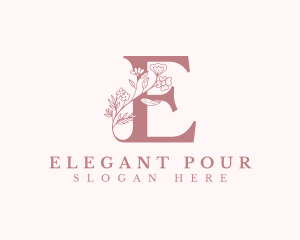 Elegant Floral Letter E logo design