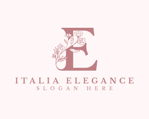 Elegant Floral Letter E logo design