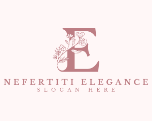 Elegant Floral Letter E logo design