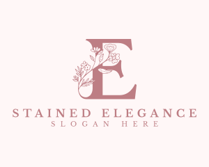 Elegant Floral Letter E logo design