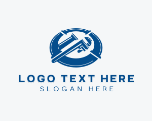 Maintenance - Pipe Wrench Plumber logo design