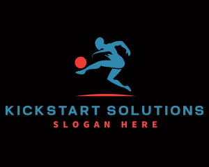 Kicking - Sport Soccer Player logo design