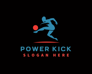 Kick - Sport Soccer Player logo design