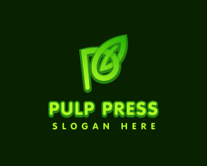 Green Leaf Letter P logo design