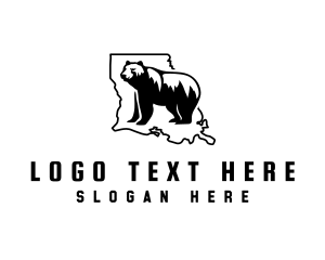 Map - Louisiana Black Bear logo design