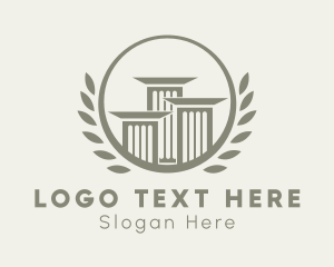 Column - Law Column Laurel logo design