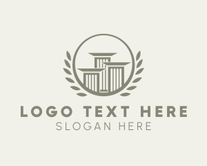 Greek - Law Column Laurel logo design