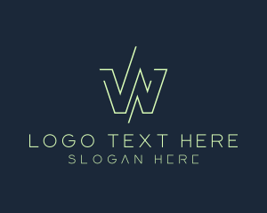 Letter W - Cyber Tech Software Programmer logo design