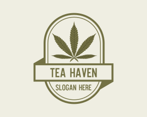 Vintage  Hemp Leaf logo design