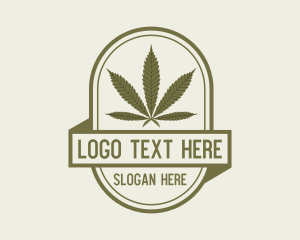 Weed - Vintage  Hemp Leaf logo design