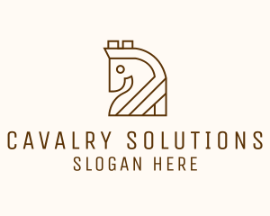 Minimalist Cavalry Horse logo design