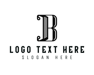 Bar - Antique Brand Letter B logo design