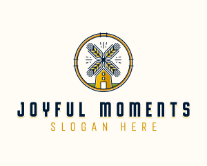 Wheat Farm Windmill Logo