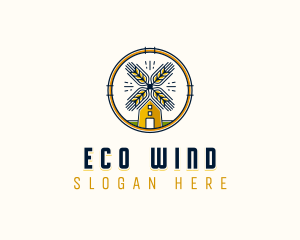 Wheat Farm Windmill logo design