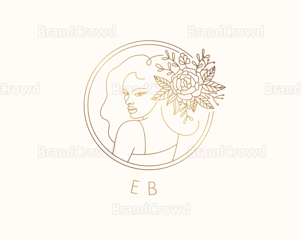 Golden Flower Woman Logo