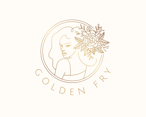 Golden Flower Woman  logo design