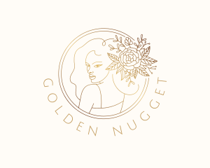 Golden Flower Woman  logo design