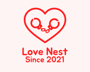 Affection - Red Heart Handcuffs logo design
