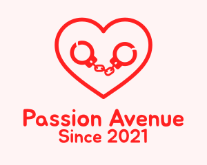 Passion - Red Heart Handcuffs logo design