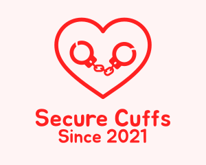 Red Heart Handcuffs  logo design