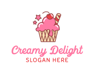 Yogurt - Ice Cream Sundae logo design