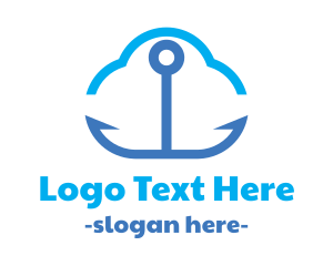 Navy Blue - Blue Anchor Cloud logo design